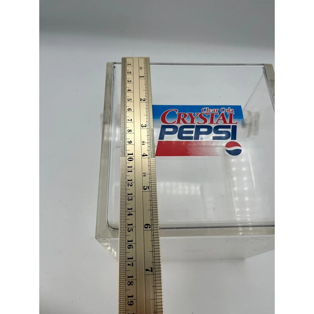 Vtg. Crystal‎ Pepsi Cola Clear Ice Bucket Cooler With Handle Acrylic No Lid READ